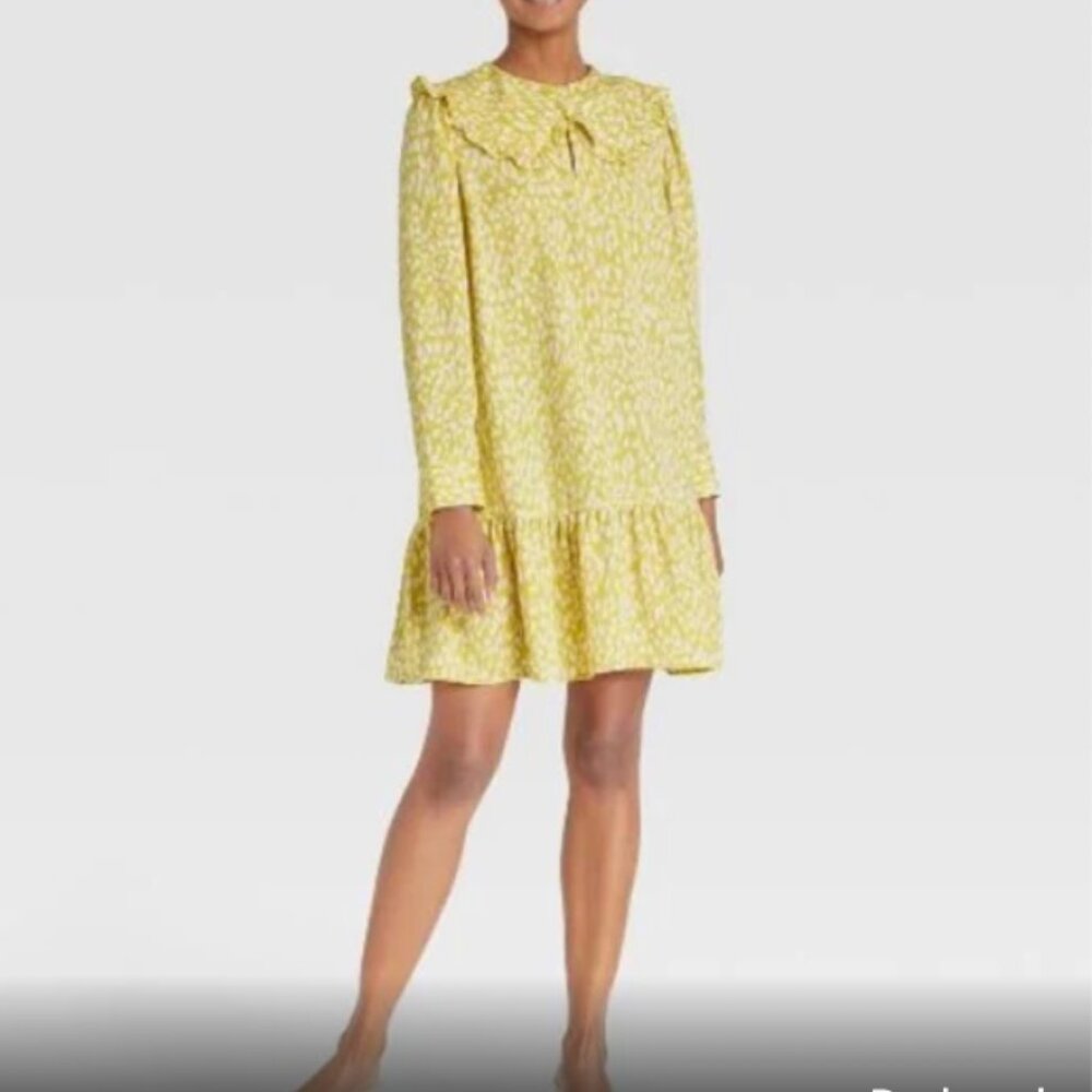 Who What Wear Long Sleeve Peter Pan Collar Dress